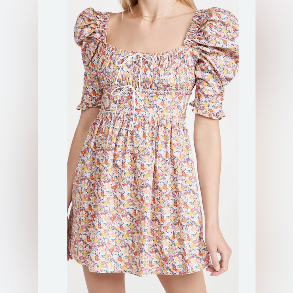 For Love & Lemons, Liberty Of London Pink Yellow Floral Mini Dress